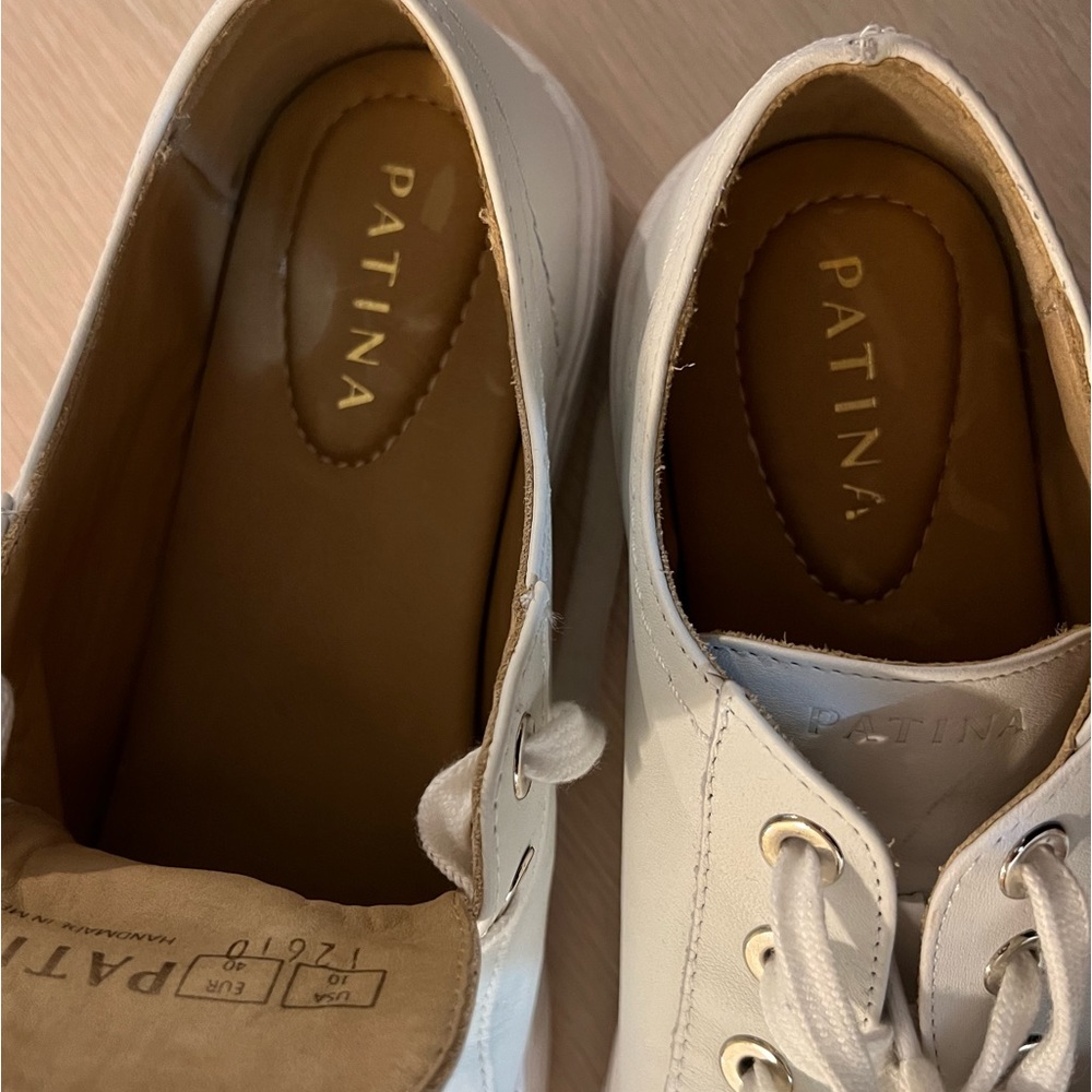 White leather low top sneakers from Patina size 10